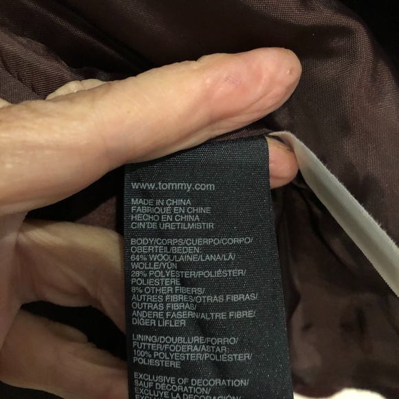 NWT Tommy Hilfiger M Burgundy Plaid  Wool Jacket - Picture 10 of 15